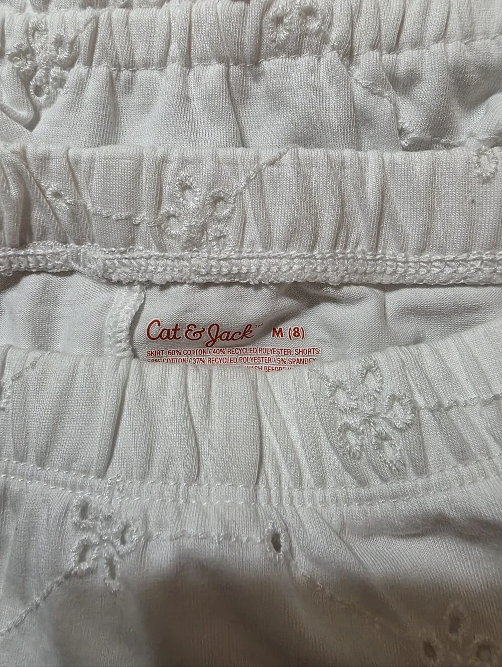 Cat & Jack White Eyelet Cropped Top and Tiered Skirt Set